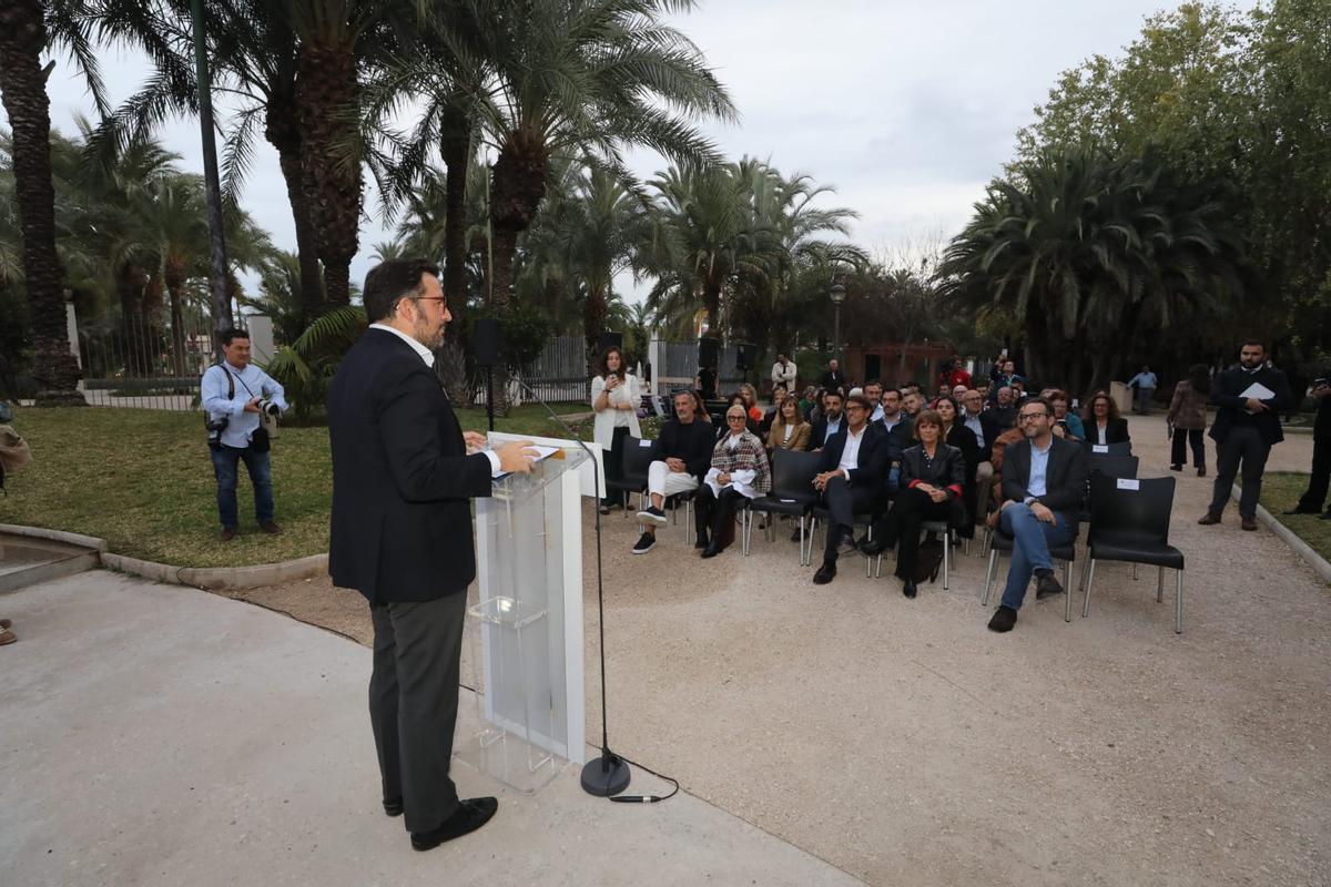 El alcalde Pablo Ruz durante el acto institucional del Palmeral