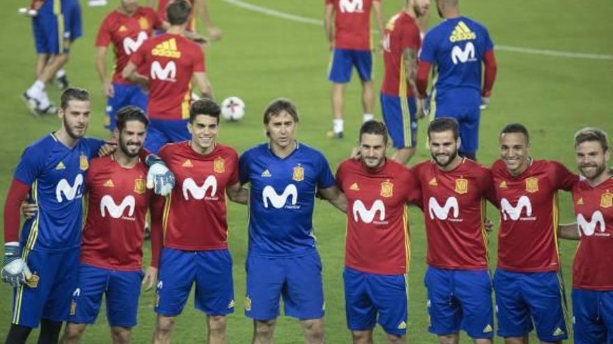 La selección española se entrenó ayer en Jerusalén.