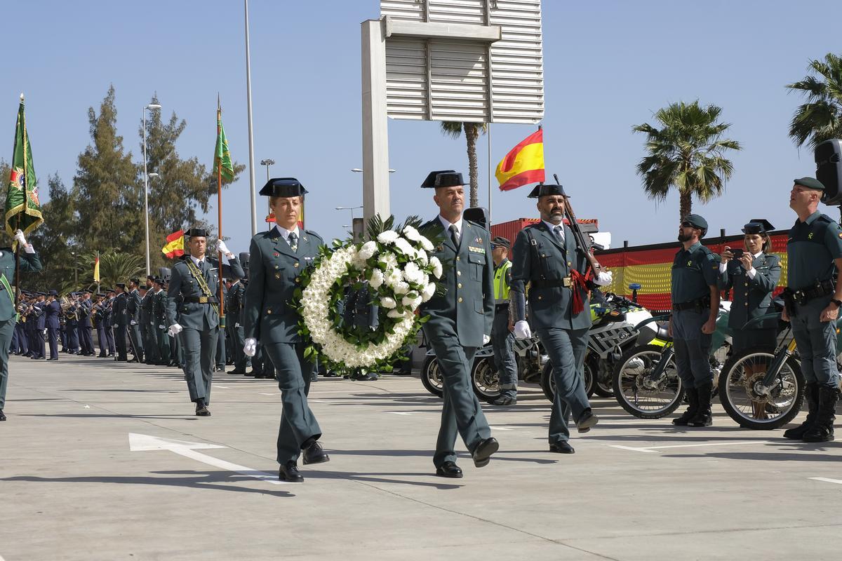 Homenaje a los caídos, durante la toma de posesión
