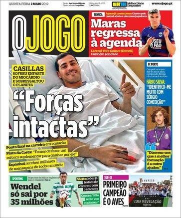 Portada O JOGO jueves 2 de mayo de 2019