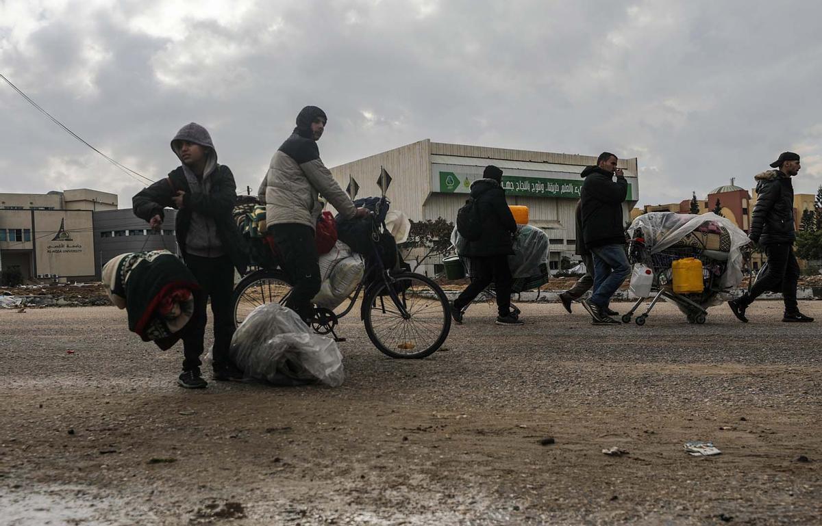 Éxodo palestino, de Khan Yunis a  Rafah