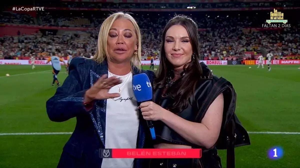 Belén Esteban e Inés Hernand en la final de la Copa del Rey