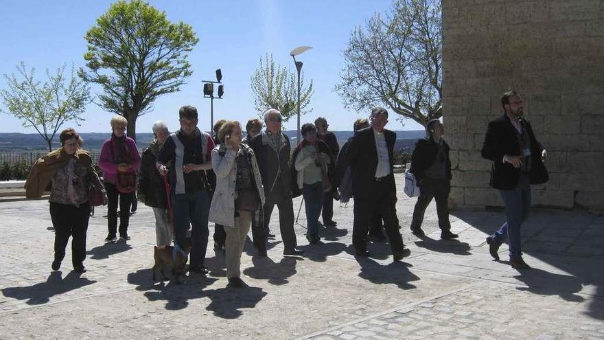 Un grupo de turistas de visita por la zona histórica de Toro.