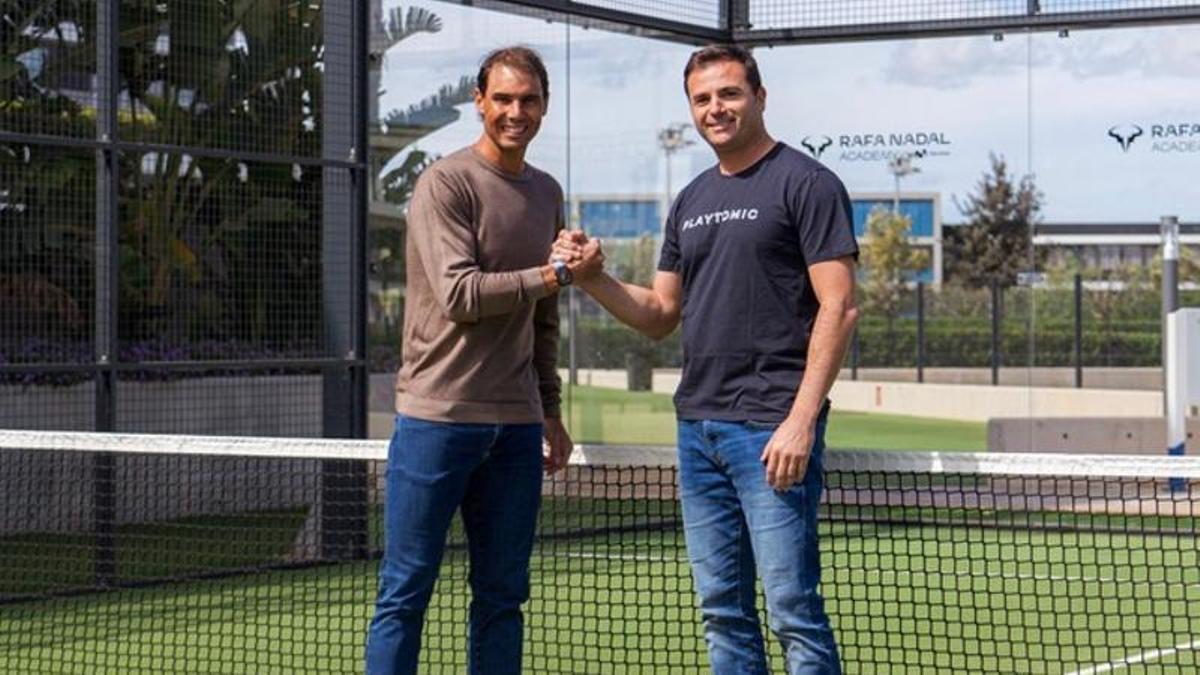 Rafa Nadal junto a Félix Ruiz, fundador y CEO de Playtomic.