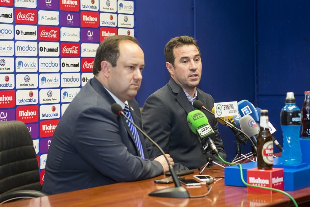 Rueda de prensa en el Tartiere por la marcha de Carmelo del Pozo