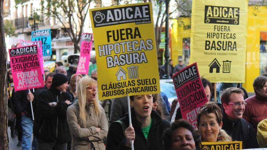 Una protesta por las clausulas suelo.