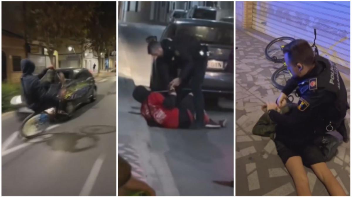 Dos menores detenidos y dos policías heridos en Alaquàs en un enfrentamiento con jóvenes en bici