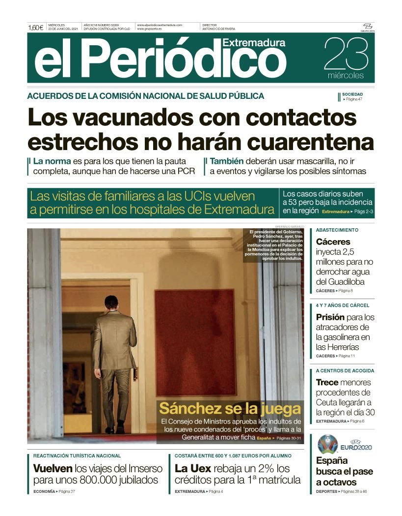 Consulta la portada correspondiente al día 23 de junio del 2021