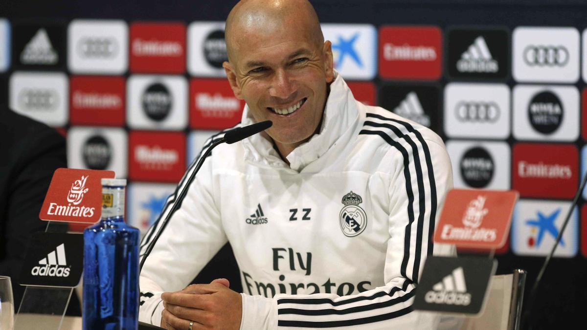 Zidane en la rueda de Prensa que ofreció esta tarde