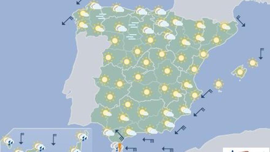 Nubes al norte y posibles lluvias en Canarias