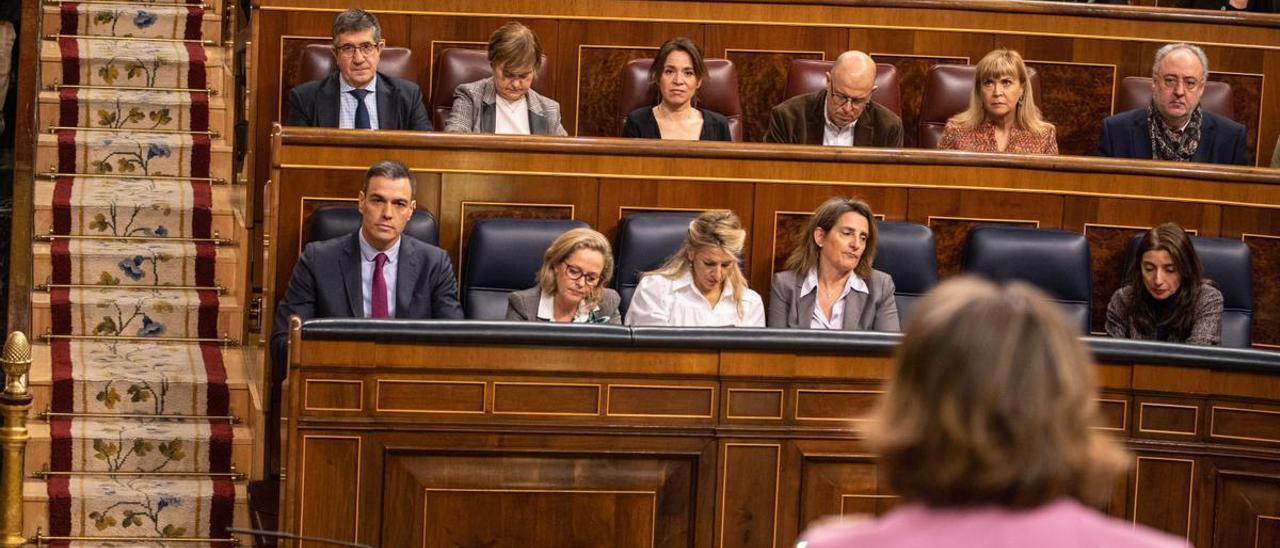 La bancada del PSOE en el Congreso.