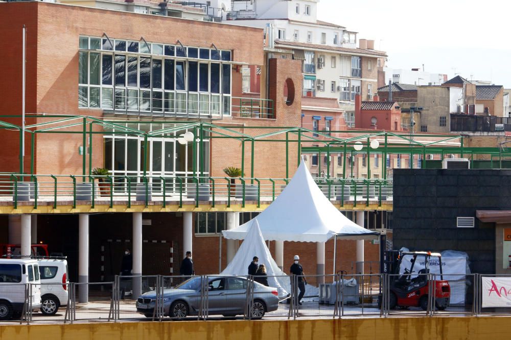 Las obras de acondicionamiento de la ciudad deportiva de Carranque como hospital de campaña continúan con la previsión de que finalicen en esta semana.