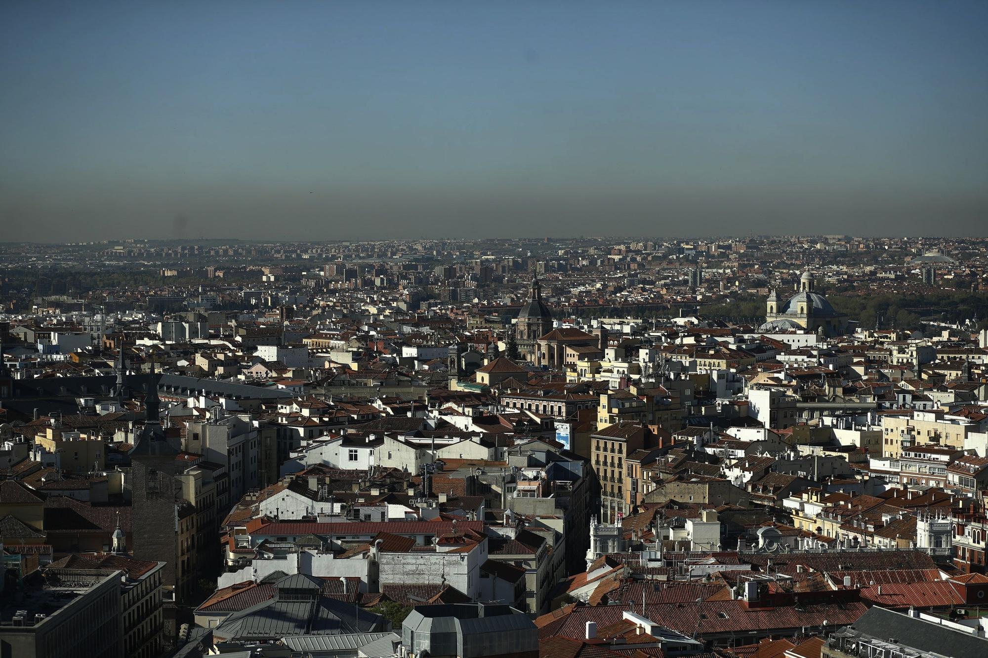 Imagen de la ciudad de Madrid con evidentes efectos de la contaminación.