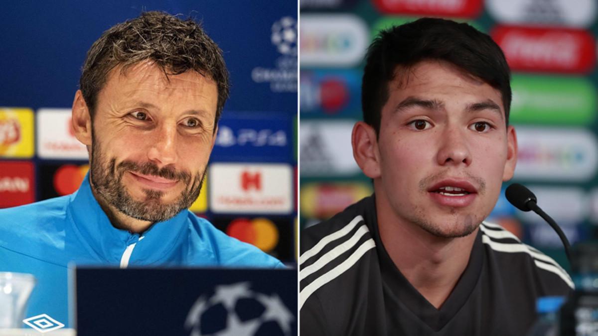 Mark van Bommel e Hirving Lozano, entrenador y delantero del PSV Eindhoven, respectivamente