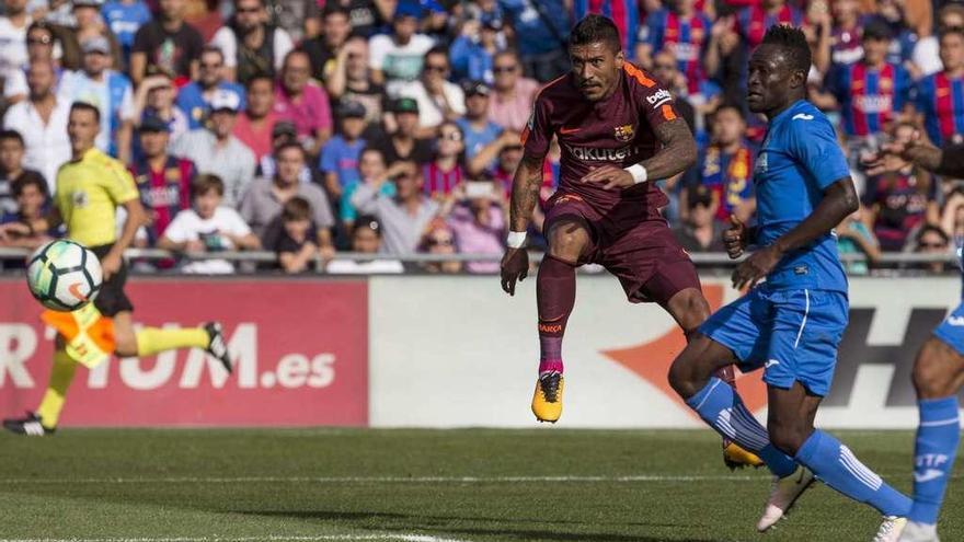 El remate de Paulinho que dio el gol de la victoria al Barcelona en Getafe.