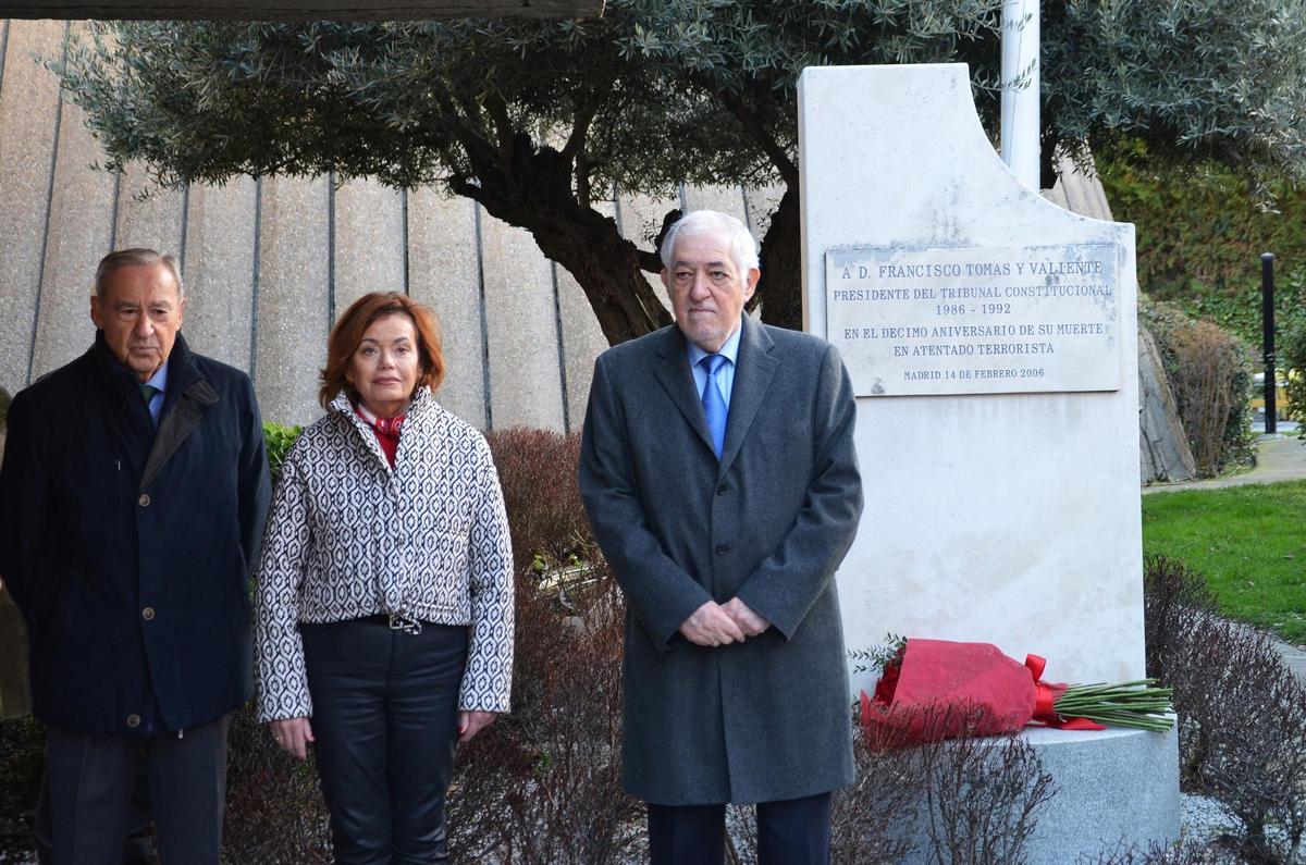 El presidente del Tribunal Constitucional, Cándido Conde-Pumpido, en el acto de homenaje a Francisco Tomás y Valiente.