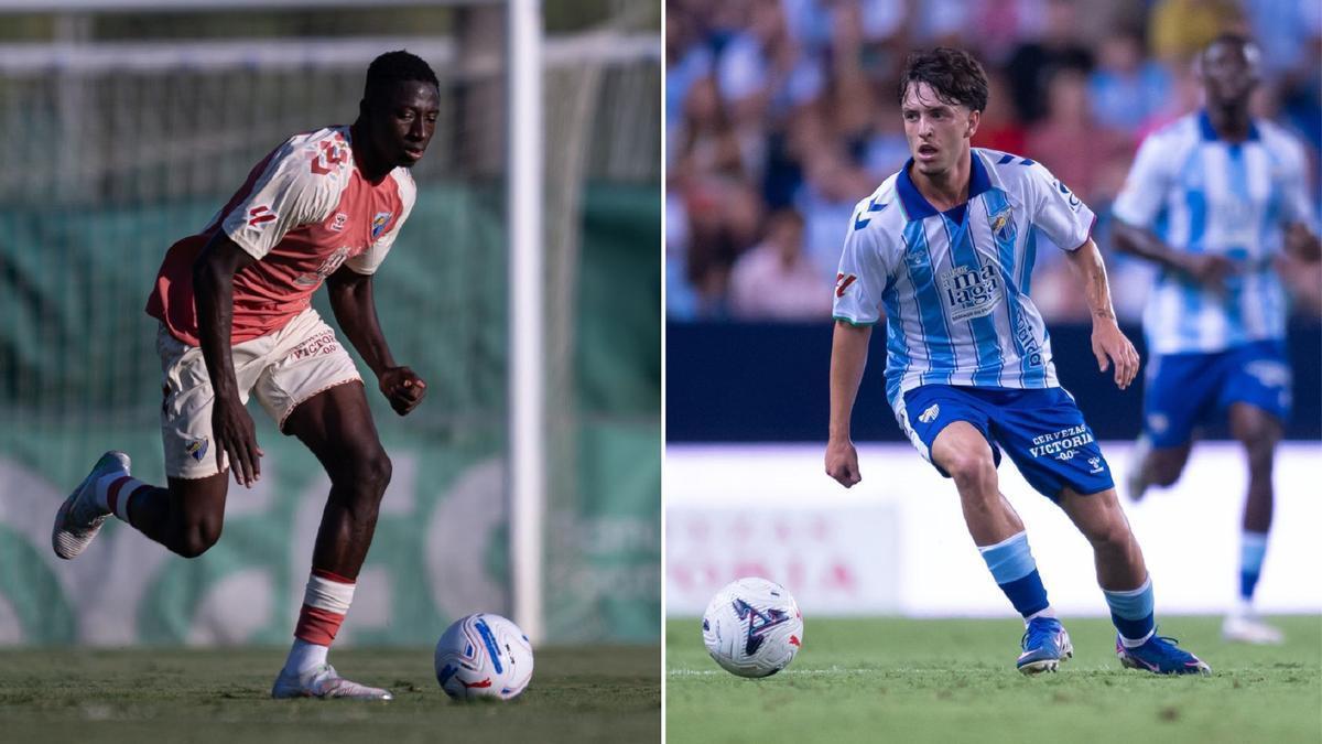 Otu y Juani, en la pretemporada del Málaga CF.