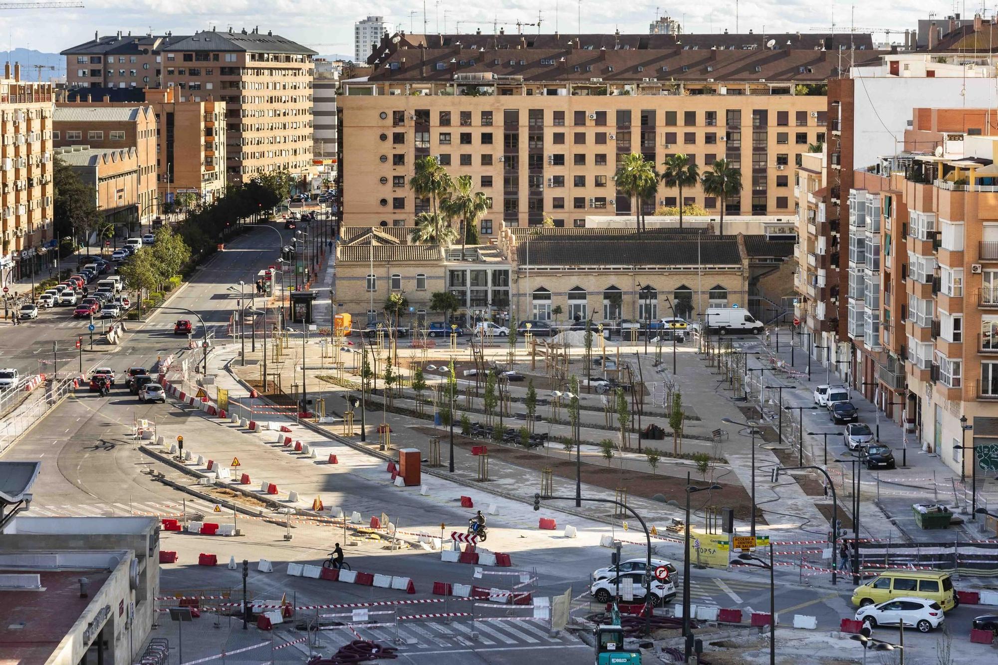 Así avanzan las obras del bosque urbano del Cabanyal