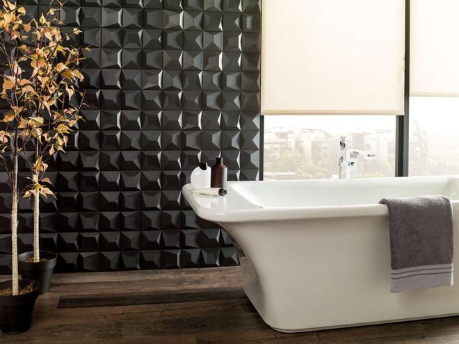 La colección de cerámicas en negro brillante, de la Porcelanosa