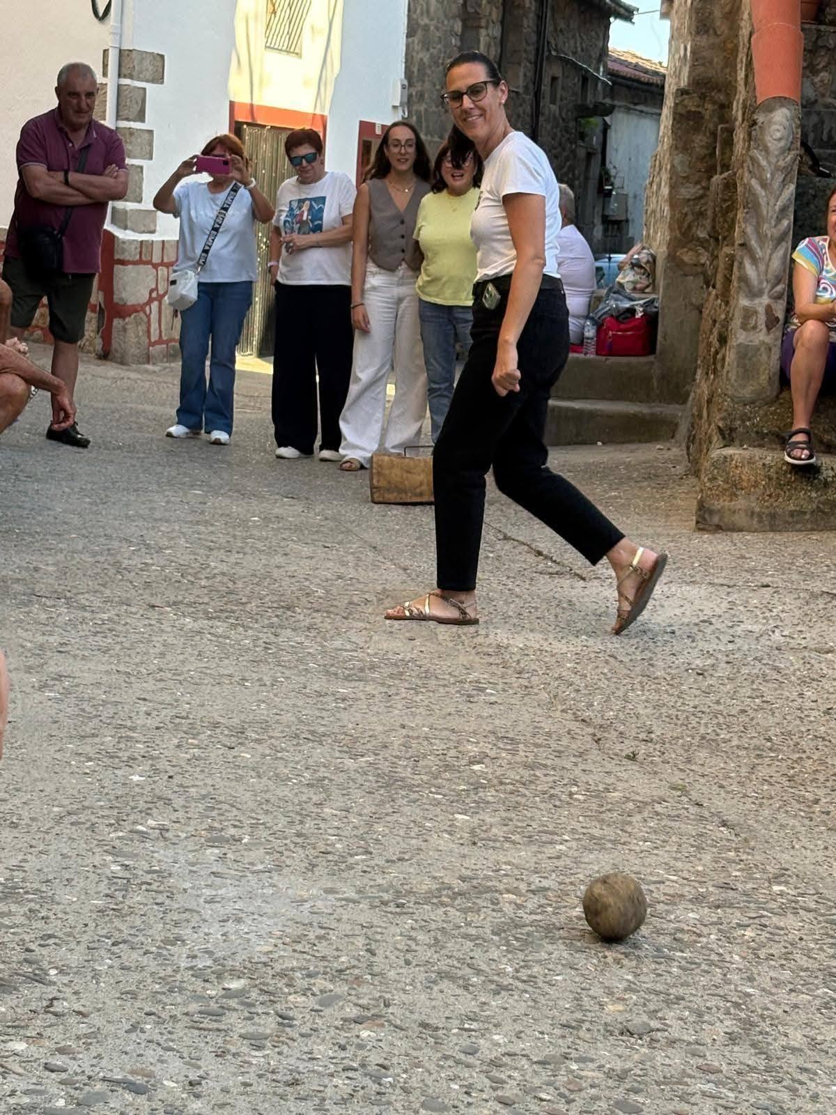 Villamiel en pleno juego.