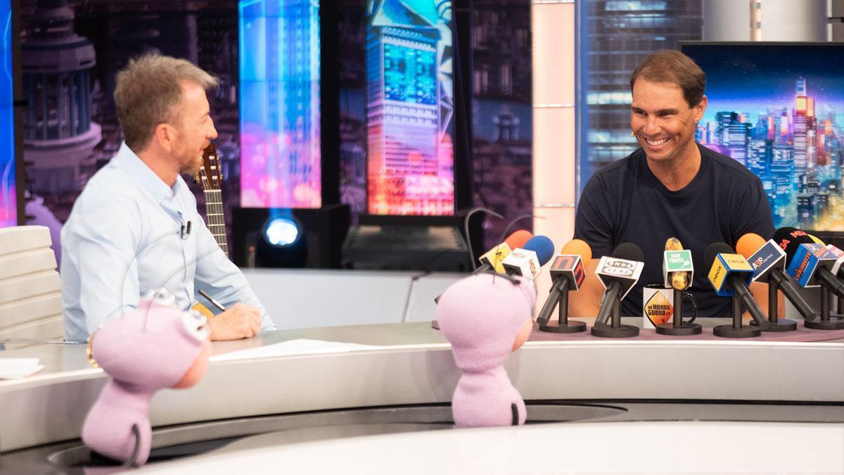Rafa Nadal y Pablo Motos en 'El Hormiguero'.