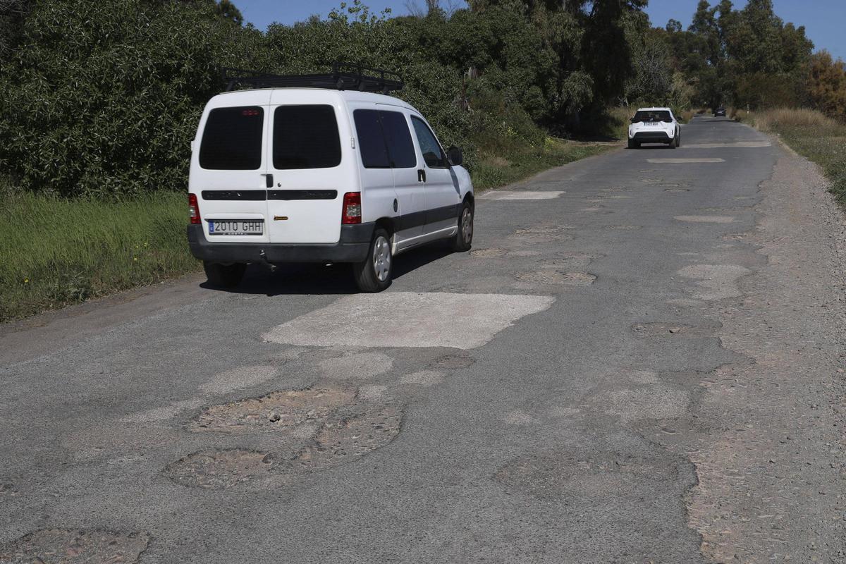 Estado de uno de los tramos de la carretera
