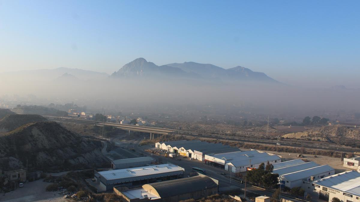 Contaminación por quemas agrícolas en Cieza en febrero de 2018