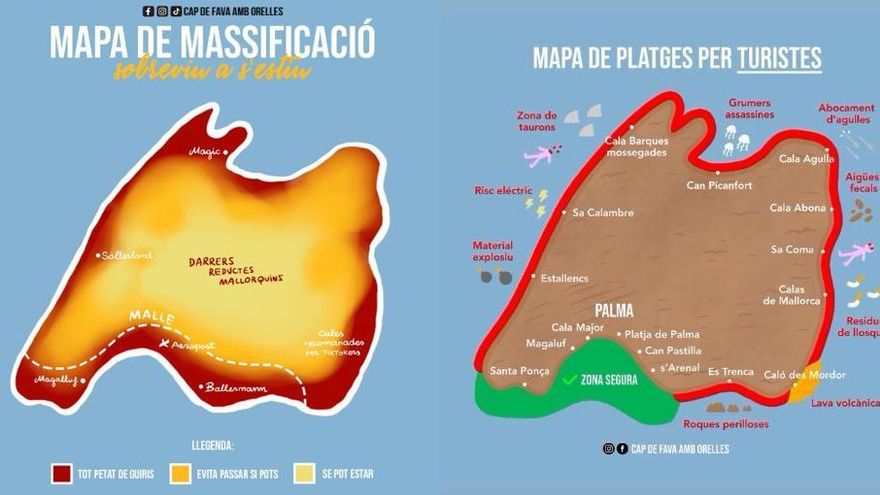 De la masificación a los ‘influmierders’: los cinco mapas más locos de Mallorca