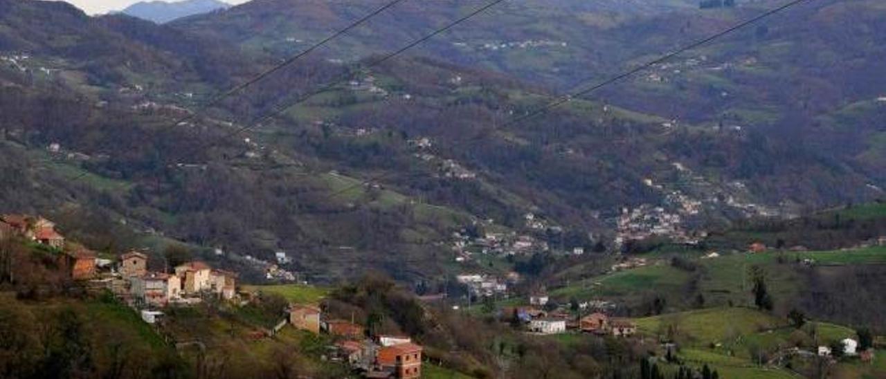 La zona del valle de Cardiñuezo, en Langreo.