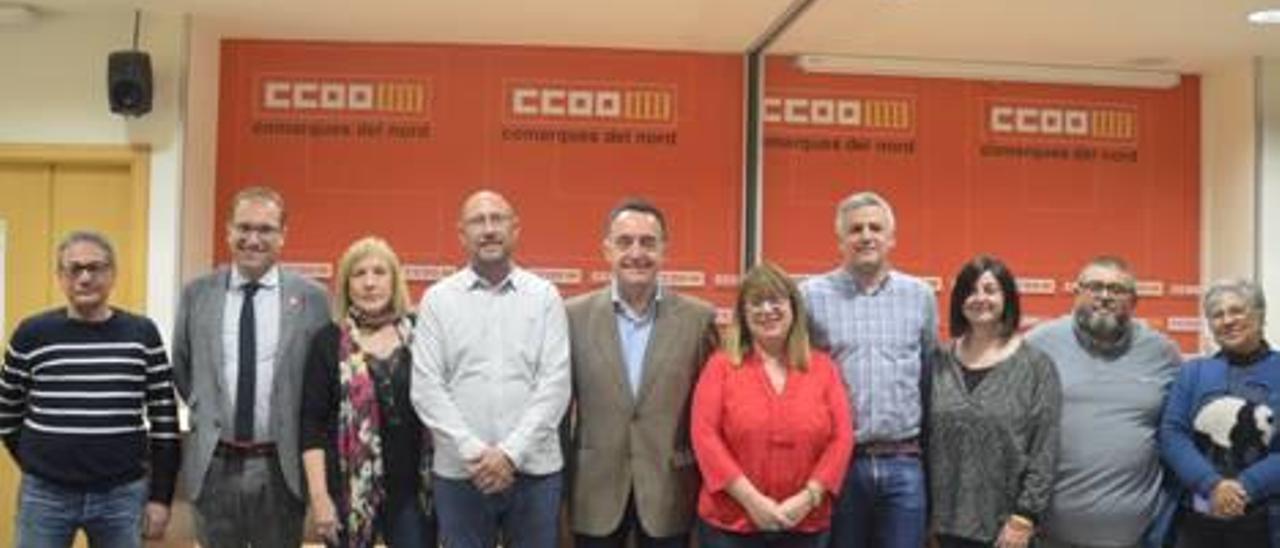Candidatos socialistas en la sede de Comisiones Obreras de Castelló.