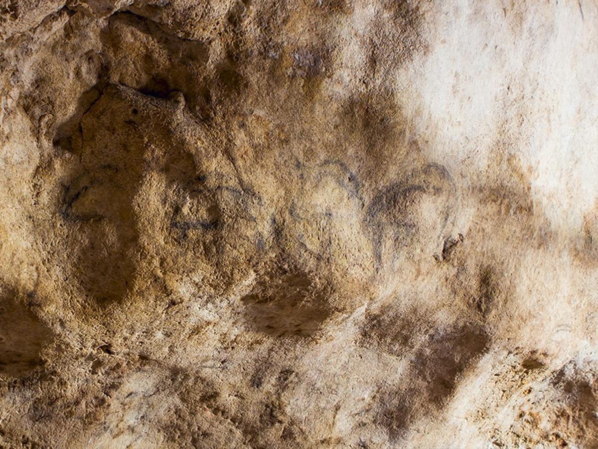 Pinturas rupestres en la Cueva de los Murciélagos.