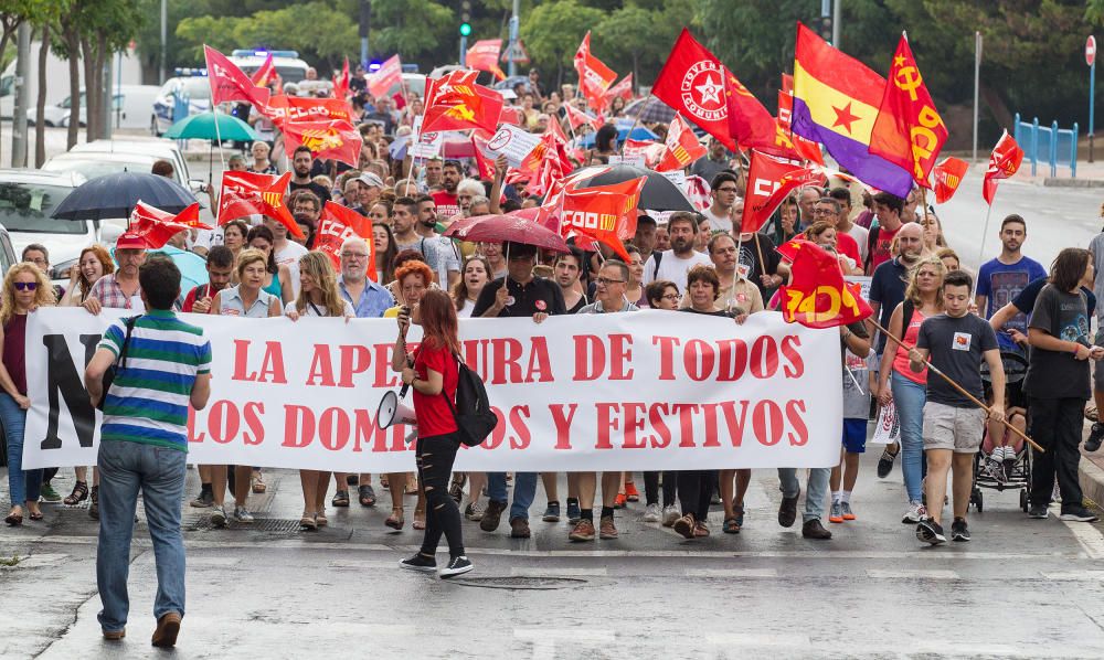 Manifestación contra la apertura del comercio los domingos