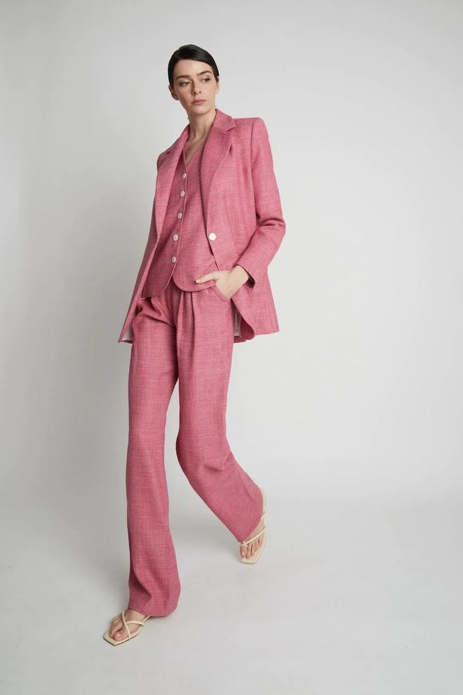 Blazer lino rosa de Bleis Madrid