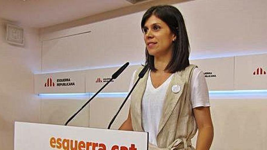 La portaveu republicana Marta Vilalta, durant la seva compareixença d&#039;ahir