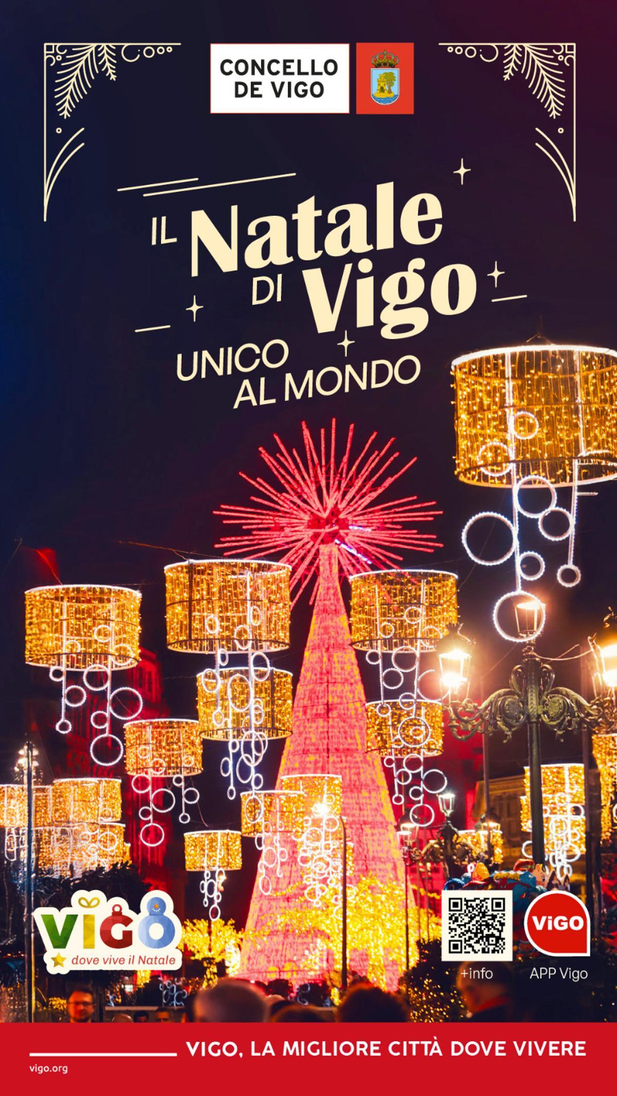 Ejemplo de uno de los Mupis de la Navidad de Vigo en Italia.