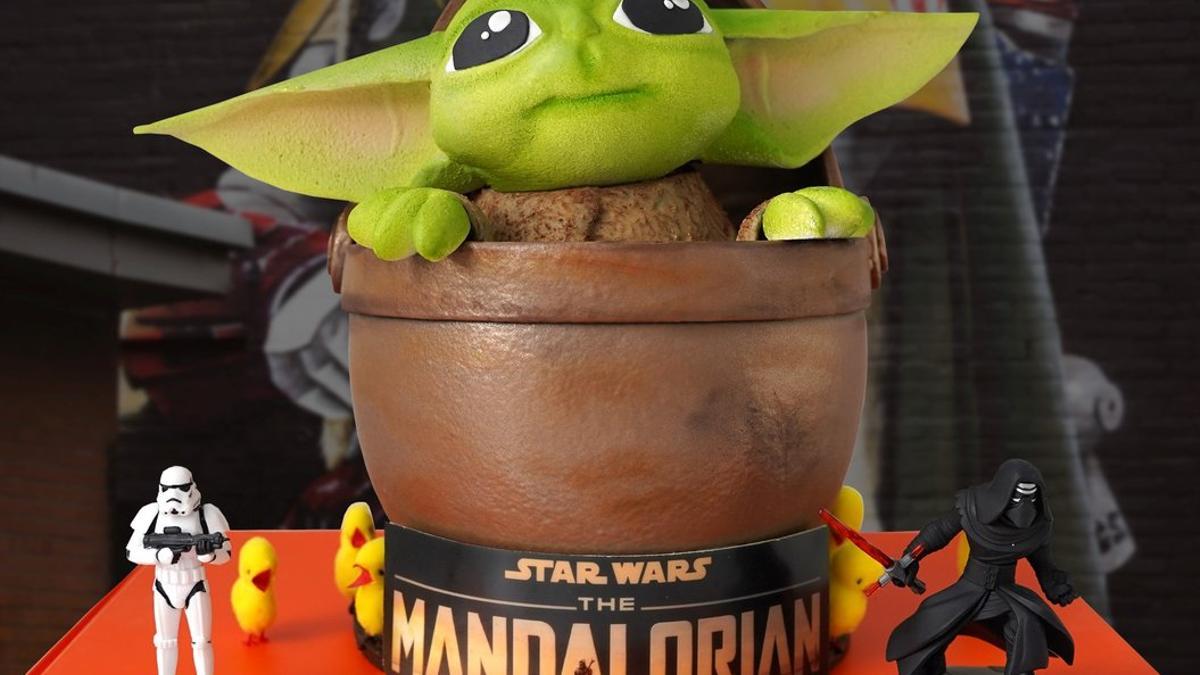 Mona de Baby Yoda, de Escribà, que se ha apuntado a la campaña 'Més mones que mai'