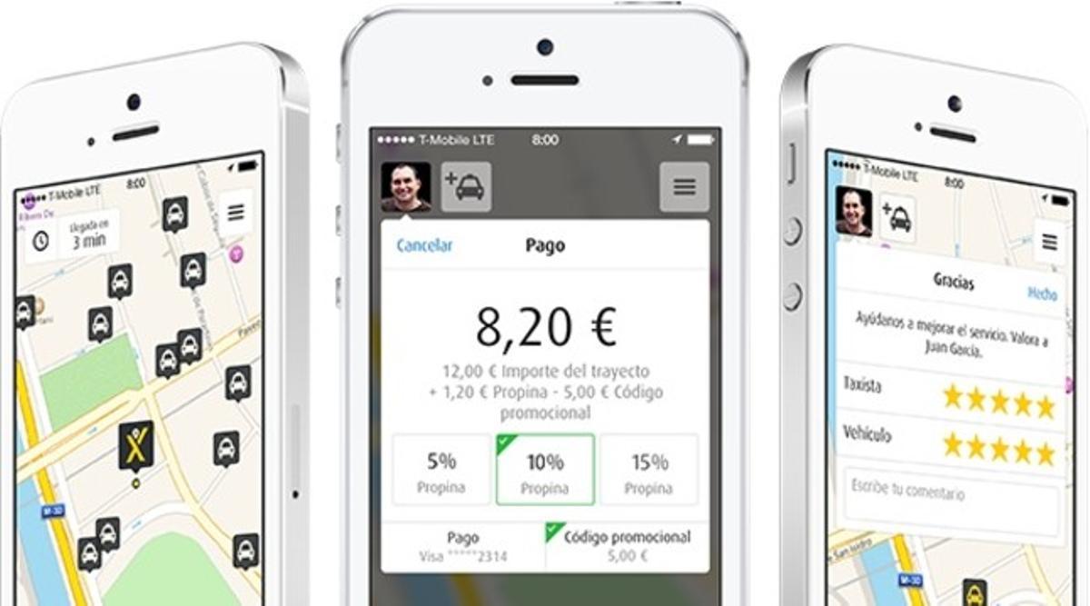 L’’app’ de Mytaxi. L’’app’ de Mytaxi.