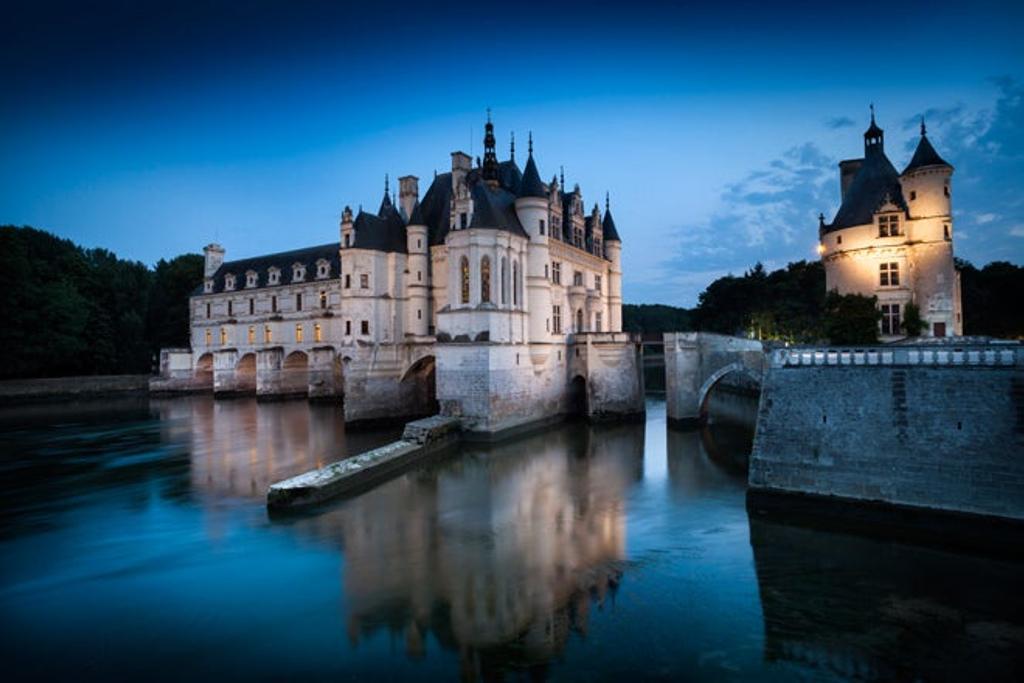 Anochecer en el castillo de Chenonceau