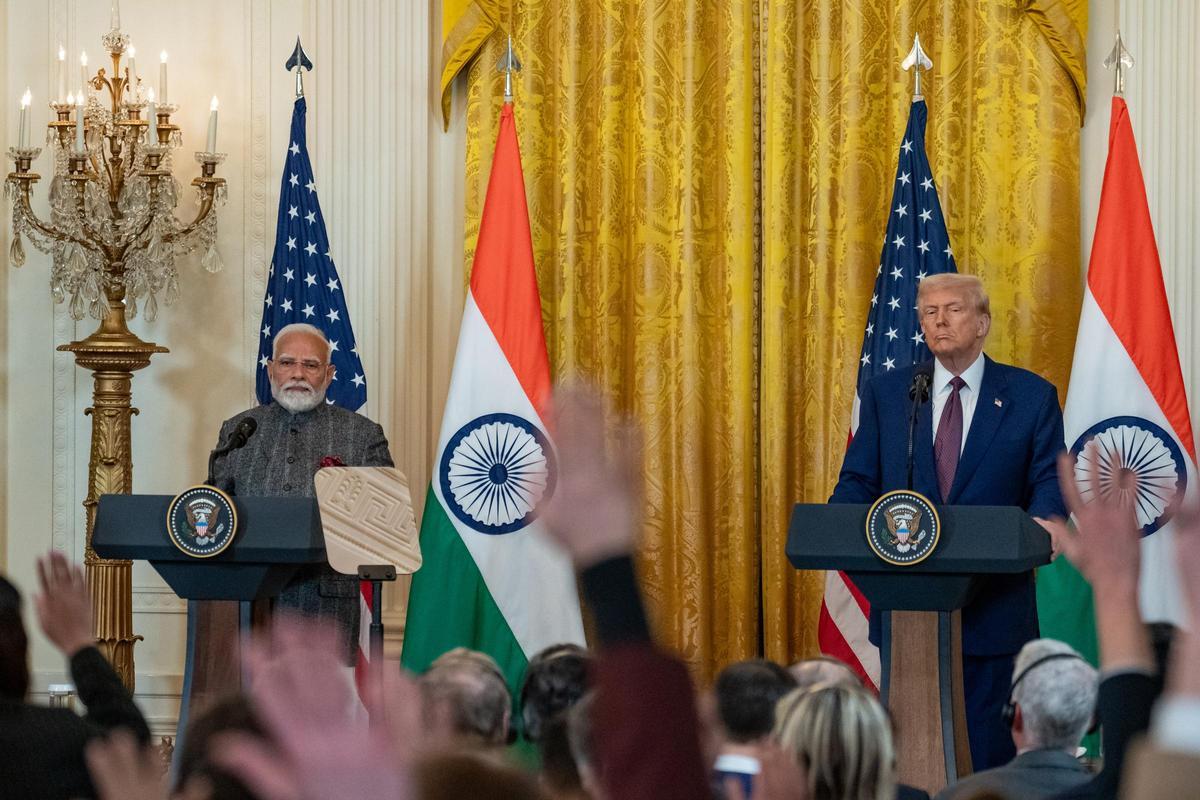 El primer ministro indio, Narendra Modi, y el presidente de EEUU, Donald Trump, el pasado 13 de febrero.