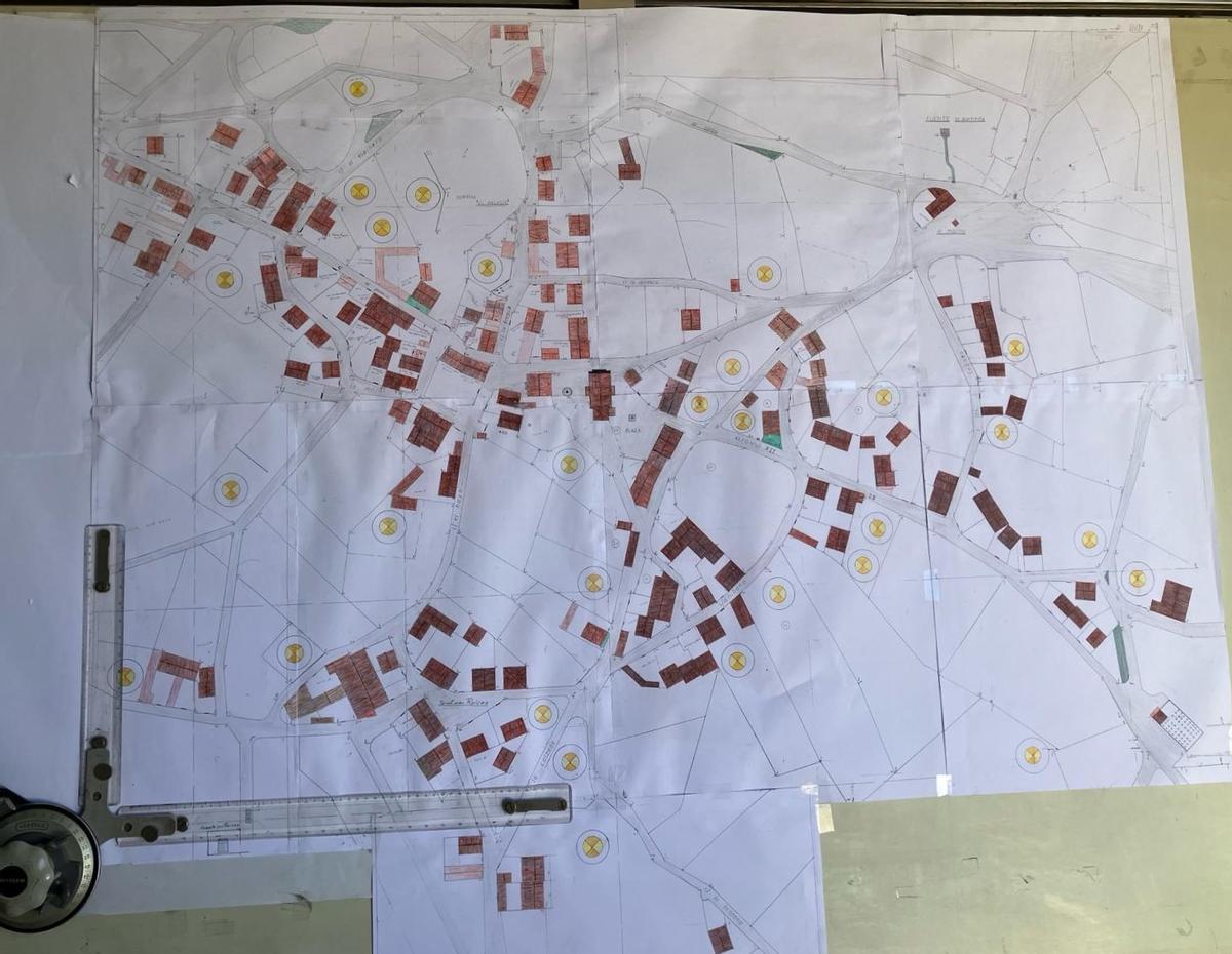 Plano de Argusino elaborado por José Manuel Pardel que servirá de base para realizar la maqueta