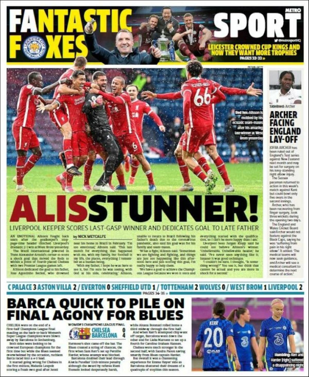 Portada Metro Sport Portada Metro Sport