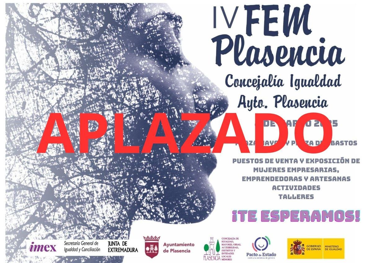 La feria de la mujer queda aplazada por la alerta meteorológica.