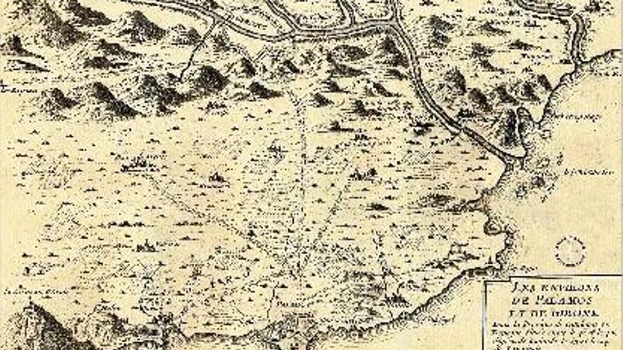 Un antic mapa francès situa la vila de Pals.