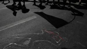 Protesta en Rosario contra el asesinato de un niño de 11 años en Rosario durante un ataque de narcotraficantes en la ciudad de Rosario.
