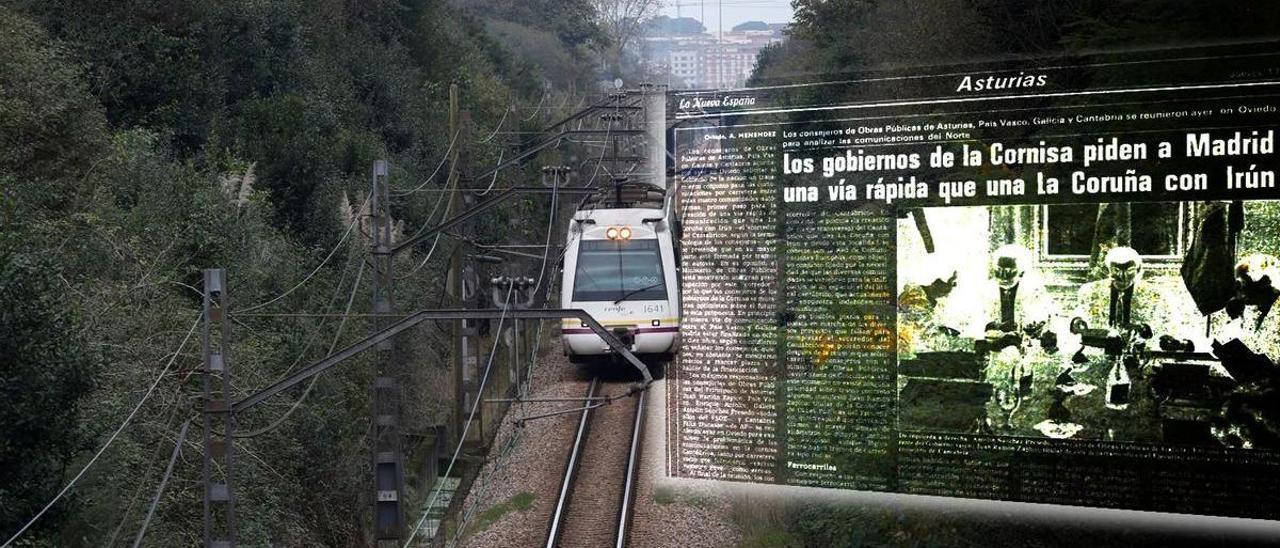 Un tren de Feve, en ruta por Asturias.