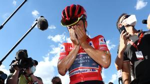 Renco Evenepoel, emocionado, en Navacerrada.