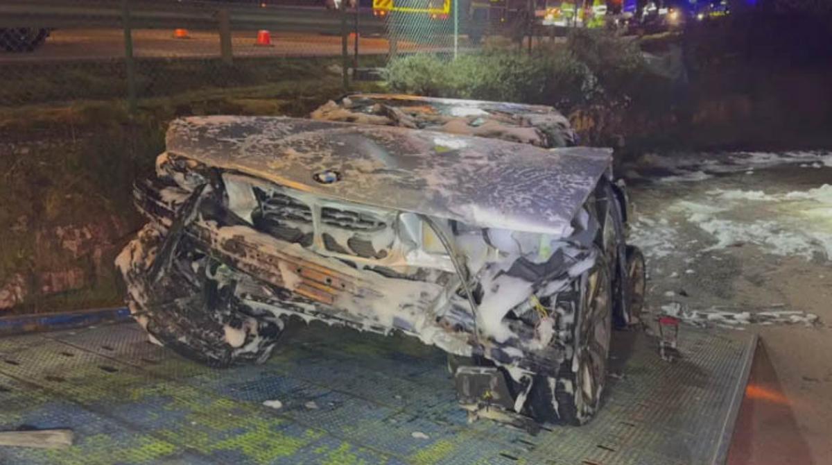 Estado en el que quedó uno de los vehículos.