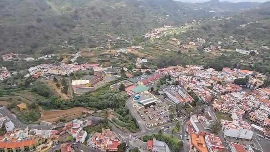 La subida de la Virgen del Pino a Teror, desde las alturas
