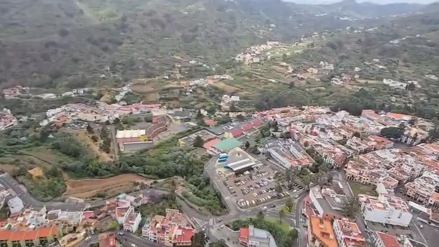 La subida de la Virgen del Pino a Teror, desde las alturas