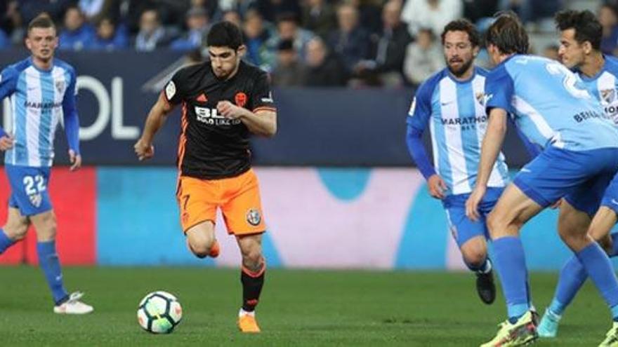 Guedes destacó en el ataque del Valencia.